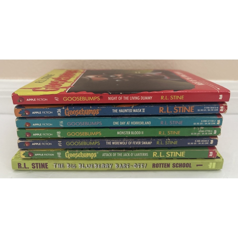 Lot of 7 Goosebumps Books by R.L. Stine 1990s Vintage Childrens Set 7 14 16 18